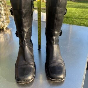 Donald J. Pliner Black Combat & Moto Boots